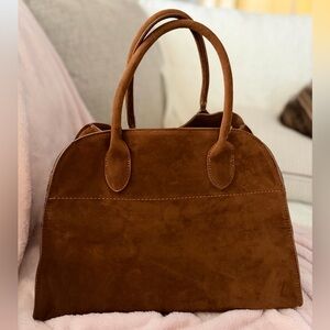 Elegant Brown Suede Women's Handbag